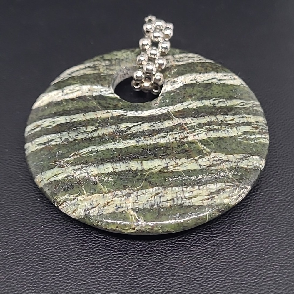 Striped Jasper Green Stone Pendant  Green ‎ Pendant Only